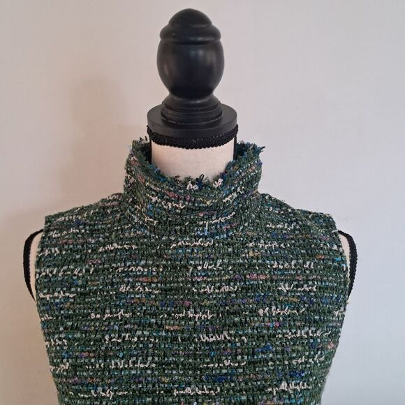 Ann Mashburn Top Women's Small S Multicolor Tweed Ana Fringe Designer Classic - Picture 2 of 9